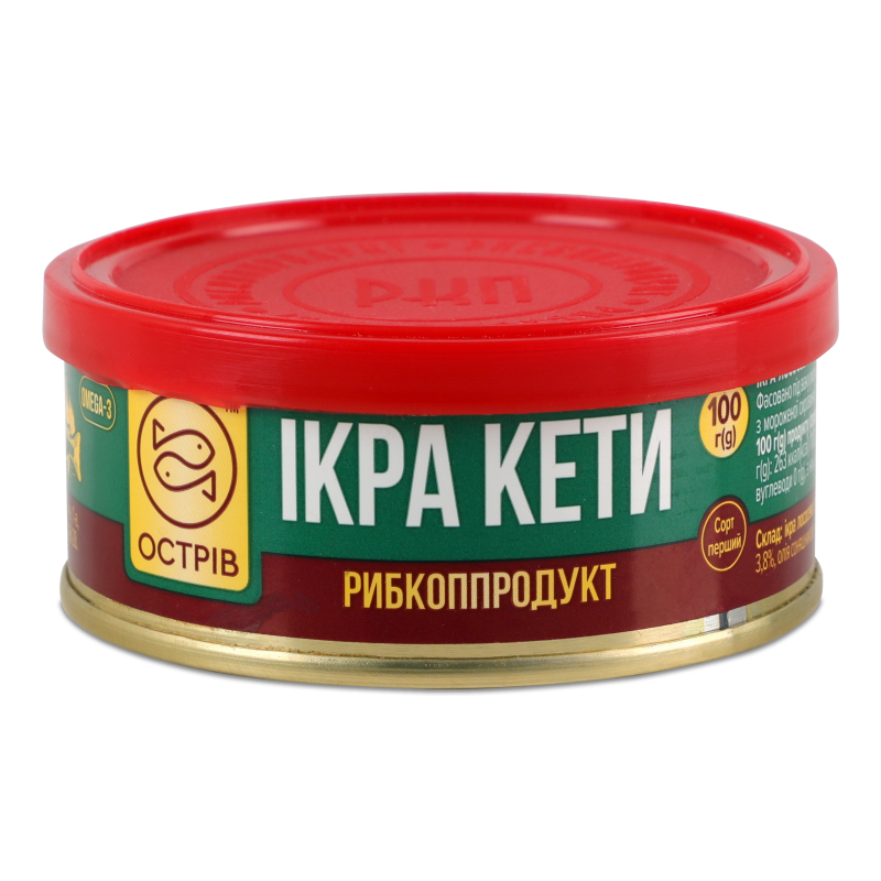 Ікра кети лососева 100г ж/б Острів