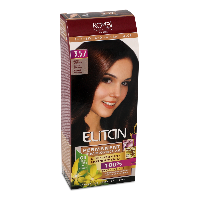 Крем-фарба д/волосся 3.57 гіркий шоколад Elitan
