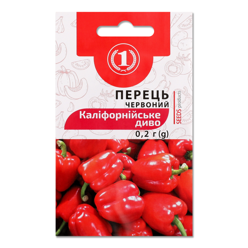 Насіння Перець Каліфорнійське диво червоне 0,2г ТМ “1”