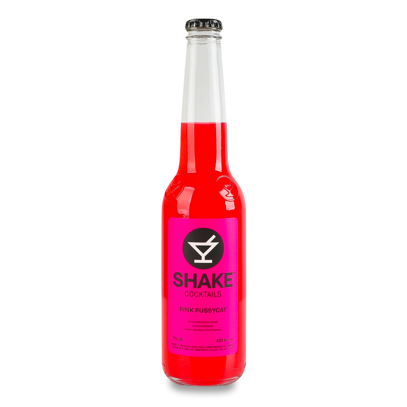 Напій слабоалкогольний Pink Pussycat сильногазований 7% 330мл скло Shake
