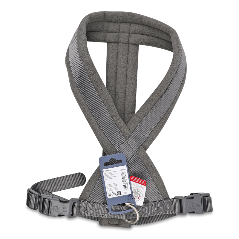 Шлея д/собак Преміум графітова нейлон/фліс туристична 25мм 50.80см Тріксі