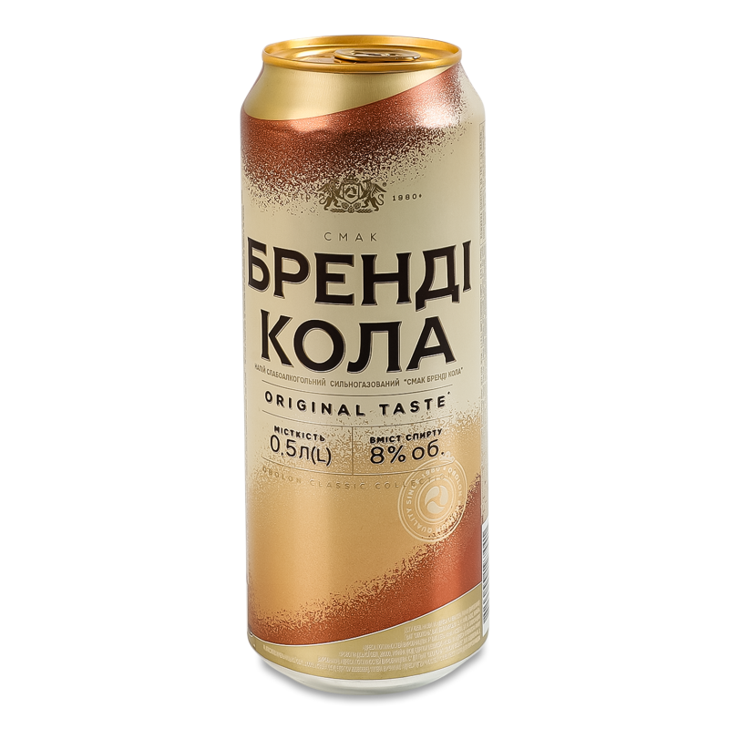 Напій слабоалкогольний Бренді-кола 8% 0,5л ж/б Оболонь