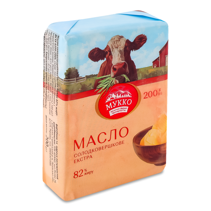 Масло Екстра солодковершкове 82% 200г МУККО