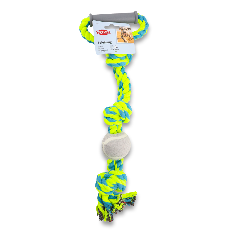 Іграшка д/собак Ігровий канат з м”ячем пластикова ручка 50см Тріксі