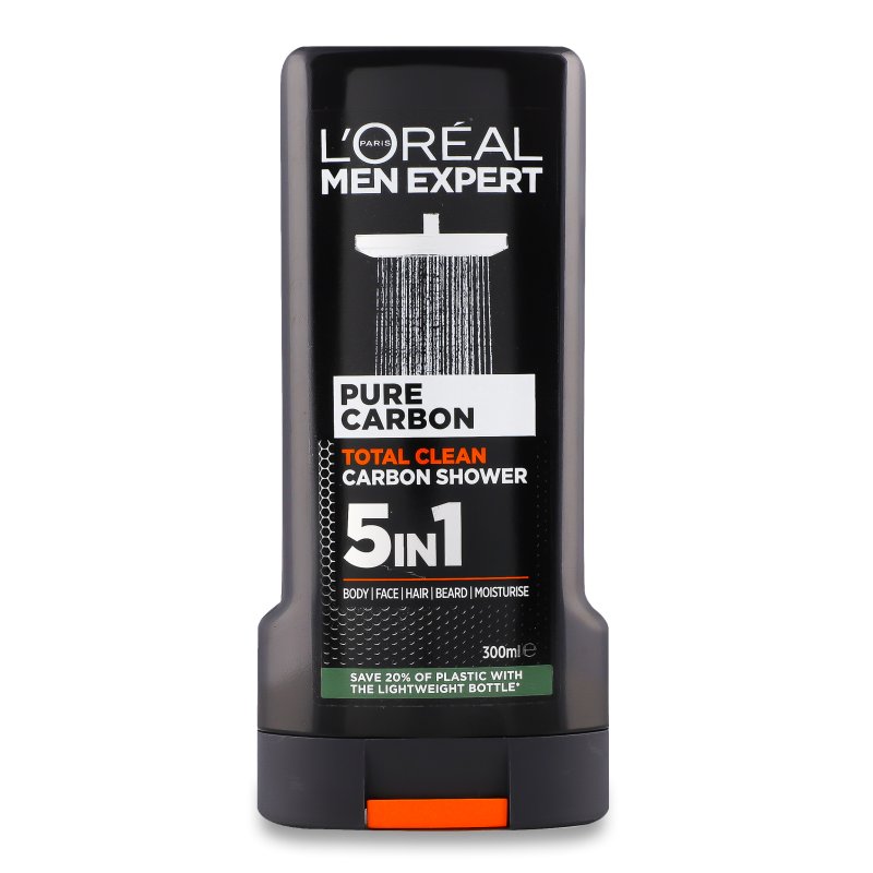 Гель д/душу Мен Експерт Тотал Клін 5в1 д/чоловіків 300мл Лореаль