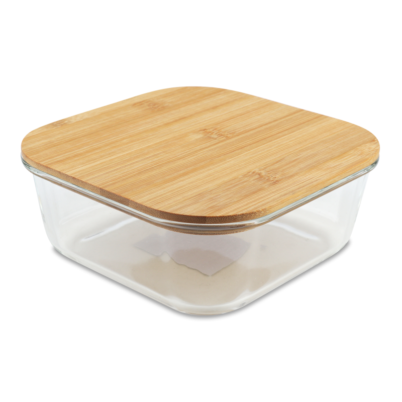 Контейнер д/зберігання 1,2л скло бамбукова кришка KYYW574