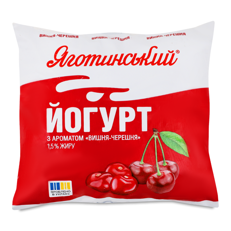 Йогурт питний з ароматом Вишня-черешня 1,5% 400г п/е Яготинський