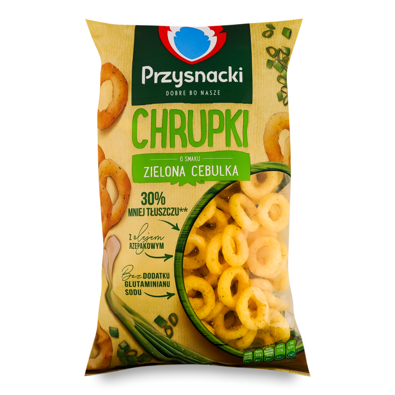 Снеки кукурудзяні з смаком зеленої цибулі 140г Пржиснацькі