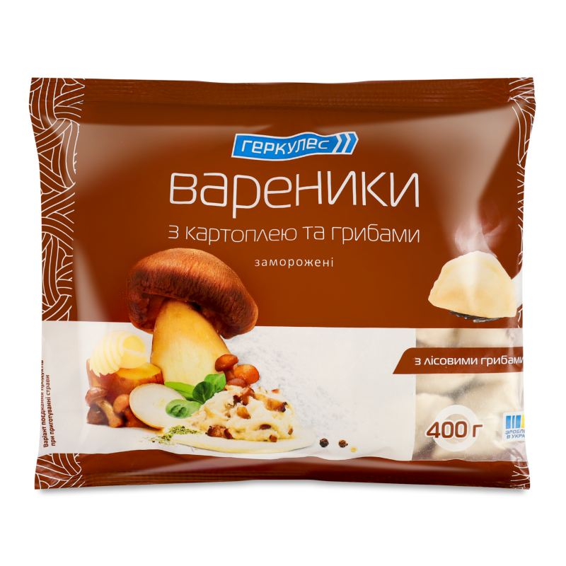 Вареники з картоплею та грибами 400г Геркулес