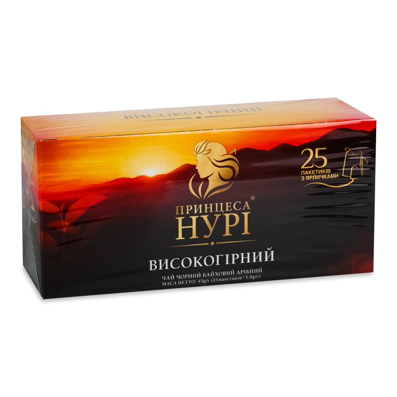 Чай Високогірний чорний байховий дрібний 25*1,8г Принцеса Нурі