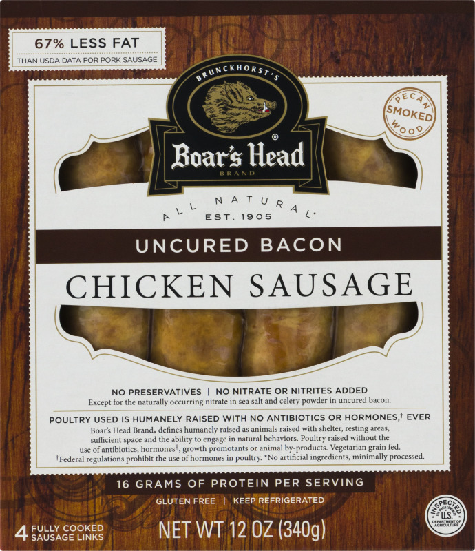 Boar's Head Uncured Bacon Chicken Sausage 4 CT Boar's Head