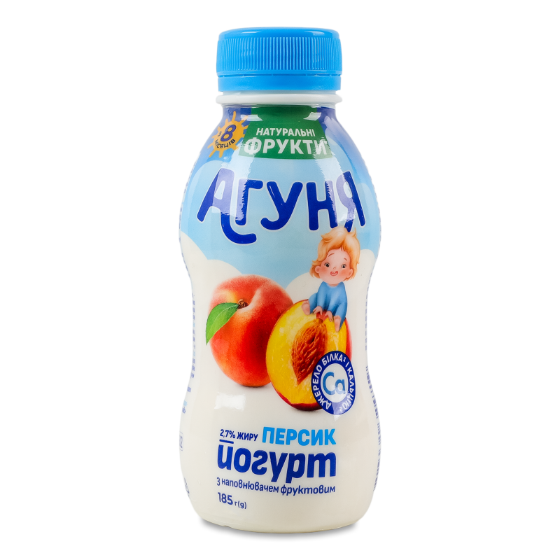 Йогурт питний Персик від 8місяців 2,7% 185г пет Агуня