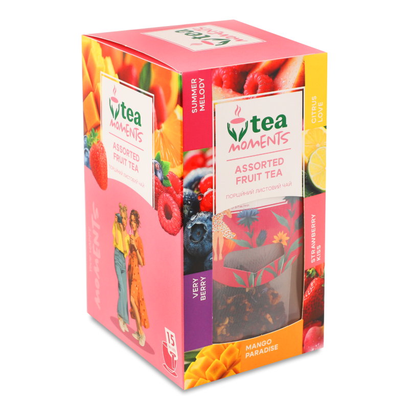 Набір чаю фруктового Assorted 5видів 15пакетів Tea Moments