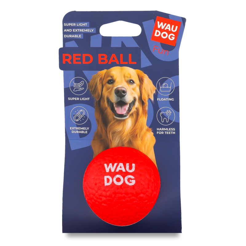 Іграшка д/собак Fun Red Ball спінений термопластичний поліуретан 7см WauDog