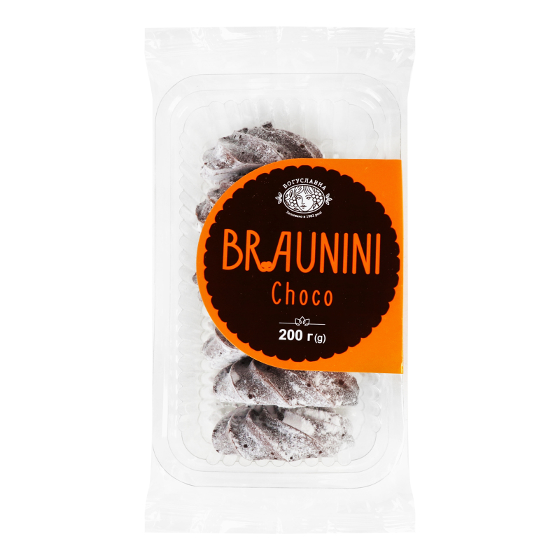 Печиво здобне в цукровій пудрі Braunini choco Богуславна м/у