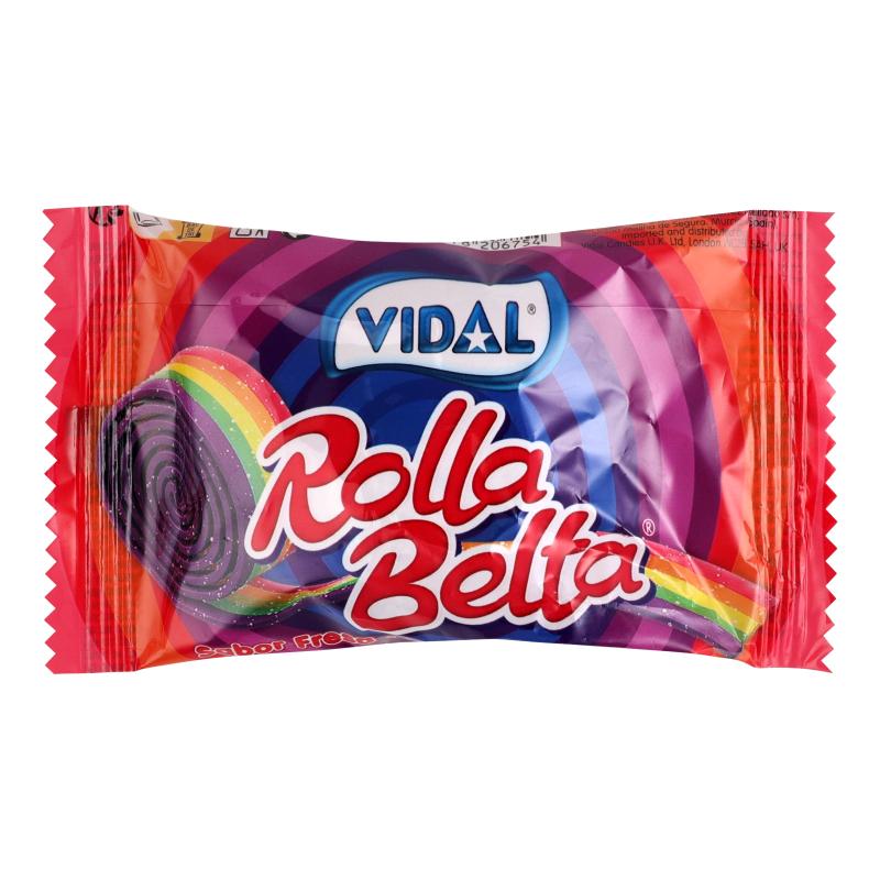 Цукерки желейні з фруктовим смаком Rainbow Rolla belta Vidal м/у
