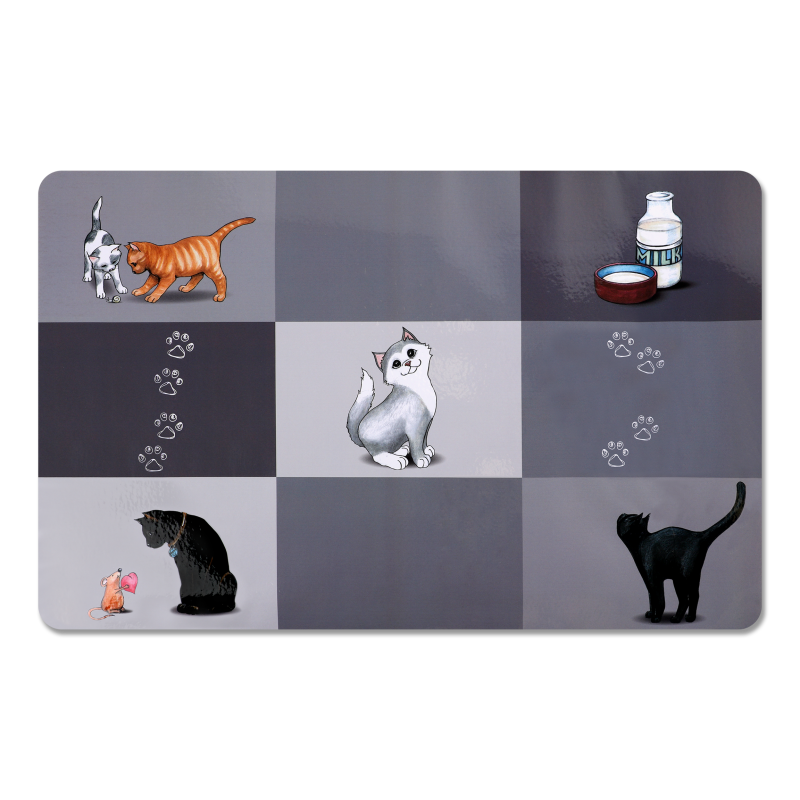 Килимок під миску д/котів Патчворк сірий 44*28см Тріксі