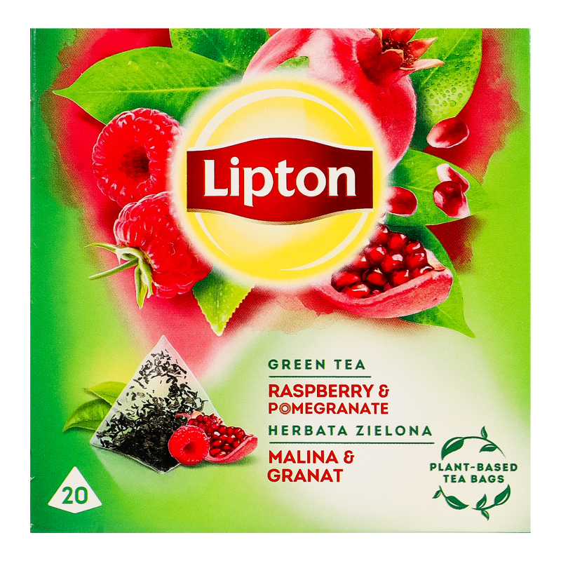 Чай зеленый ароматизированный Raspberry&Pomegranate Lipton к/у