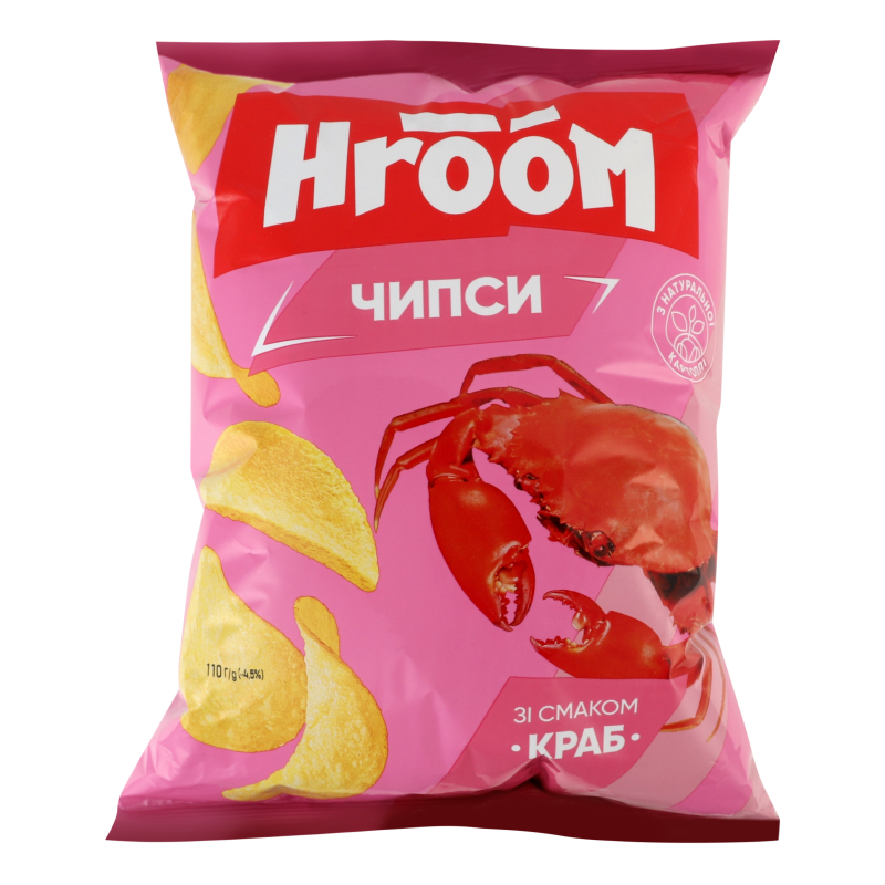 Чипсы картофельные Краб Hroom! м/у 110г Hroom(14820274151122): купить в ...