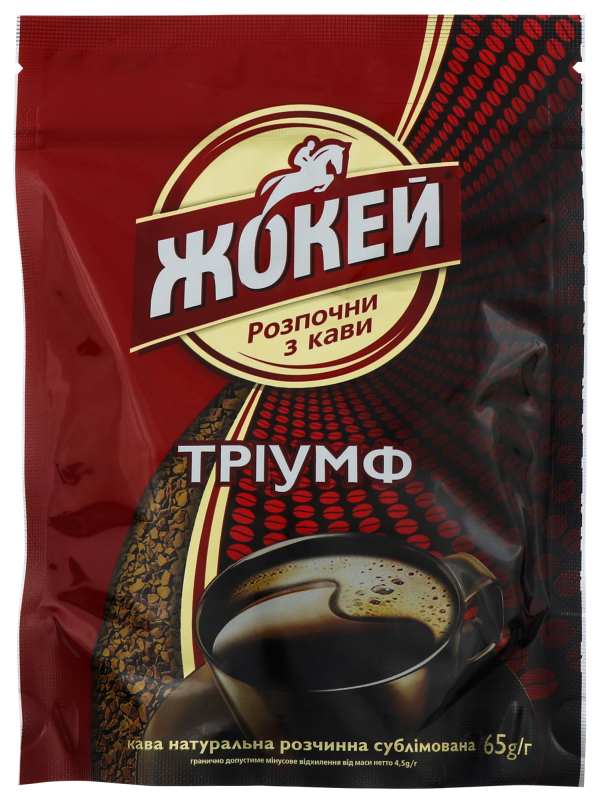 Кофе натуральный растворимый сублимированный Триумф Жокей д/п 65г Жокей ...