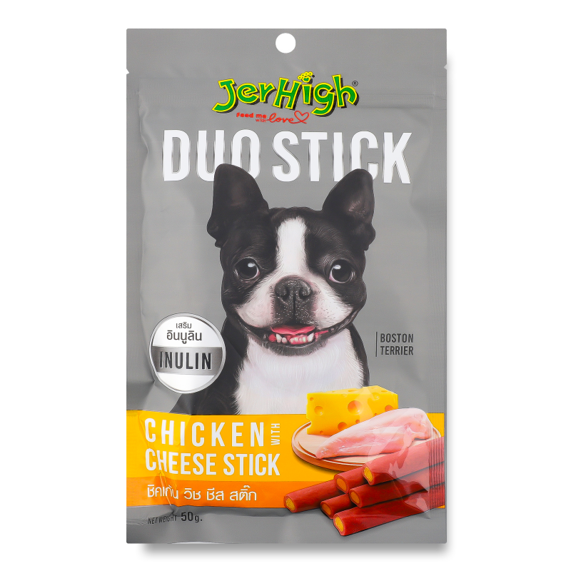 Ласощі д/собак Подвійні палички з м’ясом та сиром 50г Jerhigh