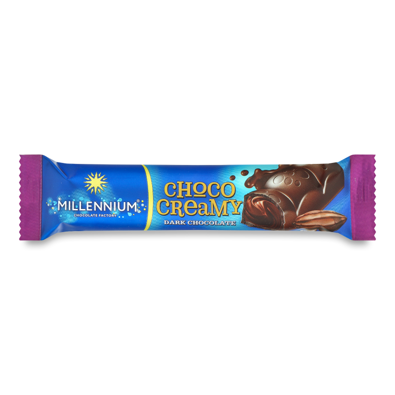 Шоколад Choco Creamy чорний з начинкою 38г стік Millennium