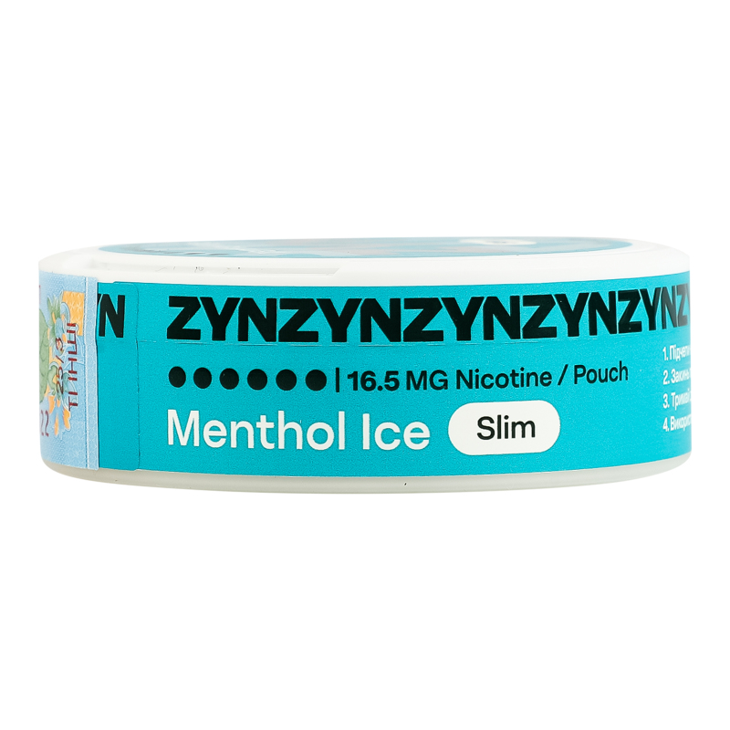 Подушечки нікотиновмісні 16.5мг ZYN Slim Menthol Ice 20х0.7г ZYN