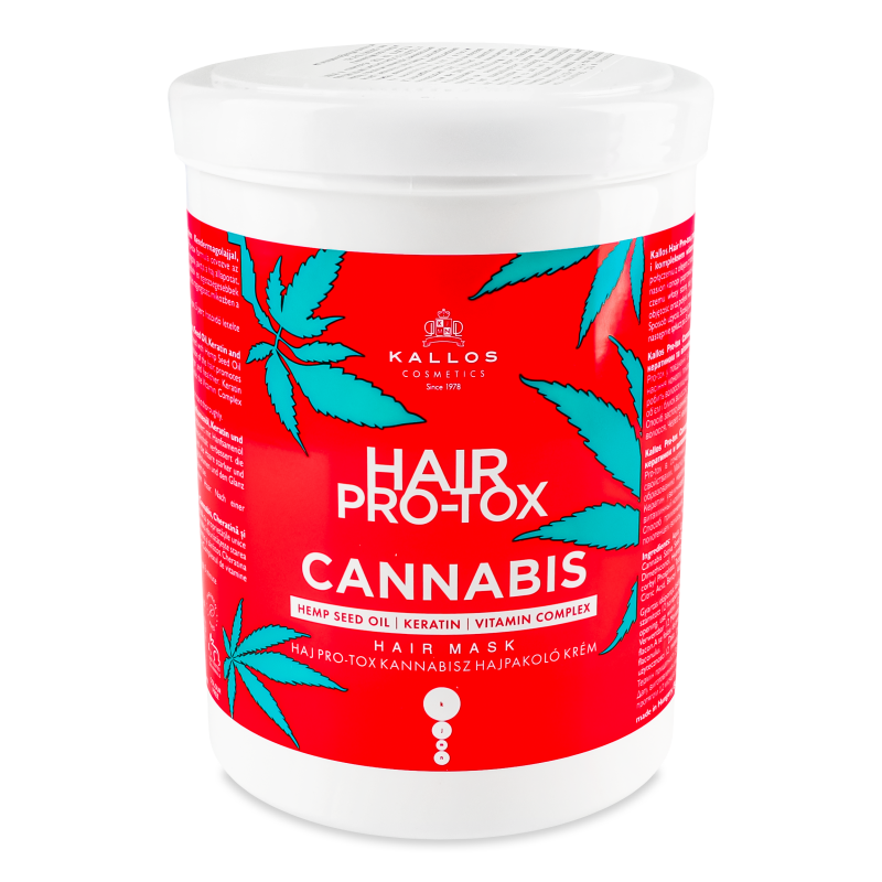 Маска д/волосся Про-токс Канабіс з конопляною олією та кератином 1л Kallos