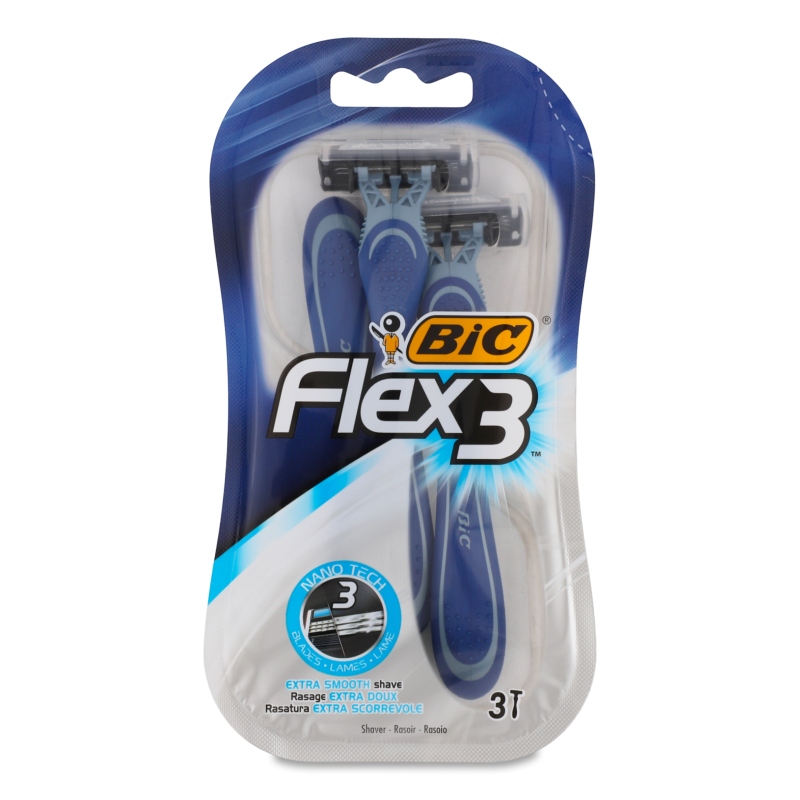 Станок д/гоління Флекс-3 Комфорт одноразовий 3шт Бік