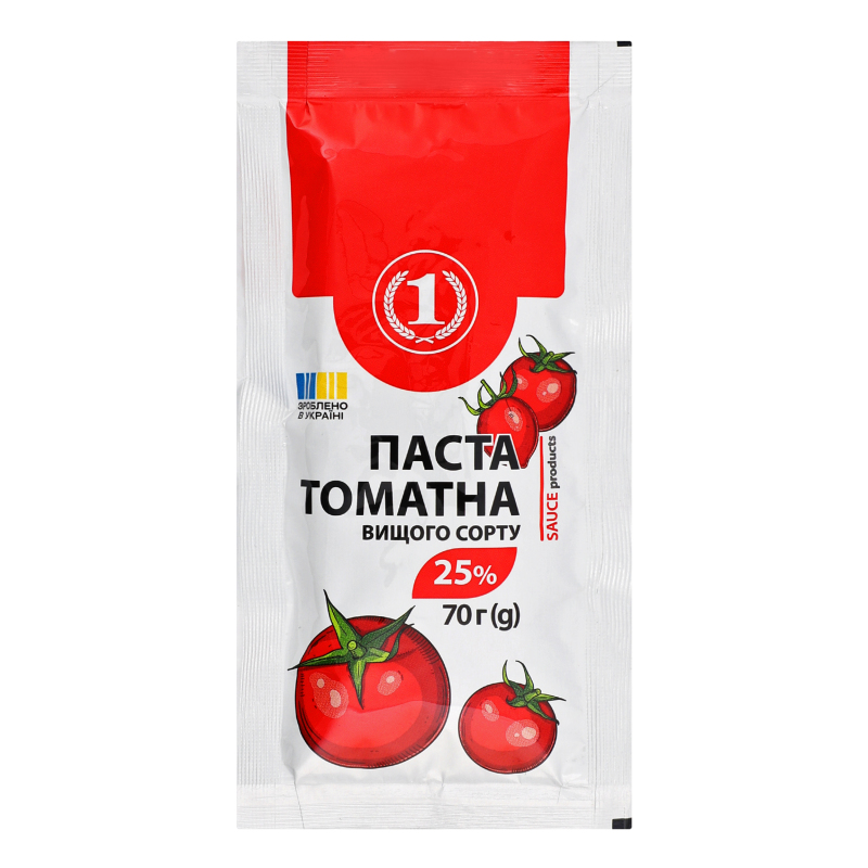 Паста томатна 23-25% асептичного консервування ТМ "1" в/с м/у