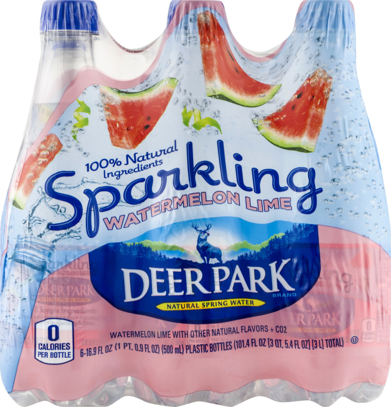 Deer Park Natural Spring Water Sparkling Watermelon Lime 6 CT Deer