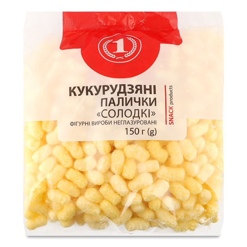 Вироби кукурудзяні фігурні Солодкі неглазуровані 150г ТМ “1”