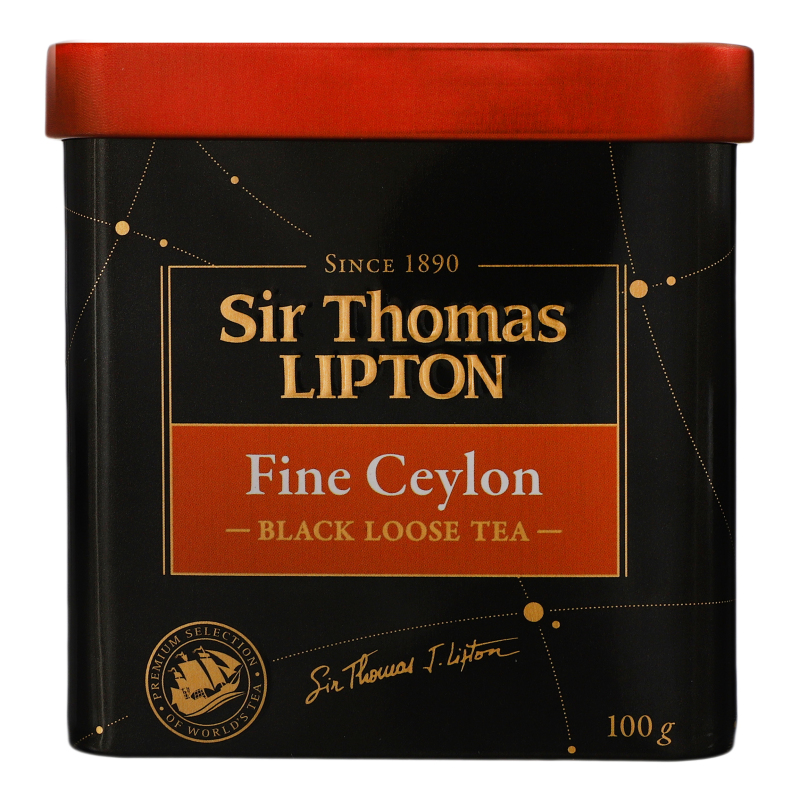 Чай черный байховый листовой Fine Ceylon Sir Thomas Lipton ж/б 100г ...