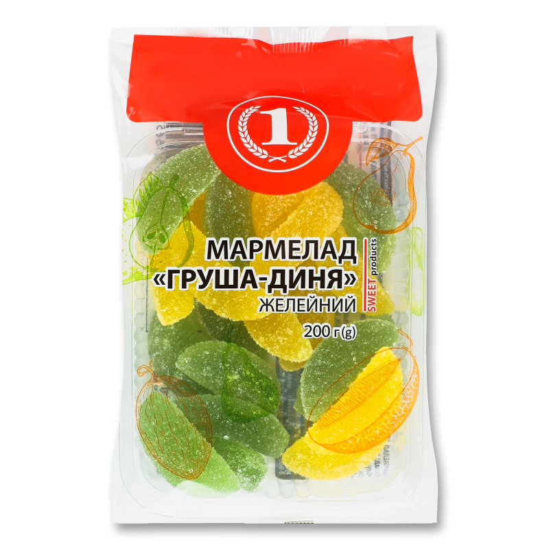 Мармелад желейний Груша-диня 200г ТМ “1”
