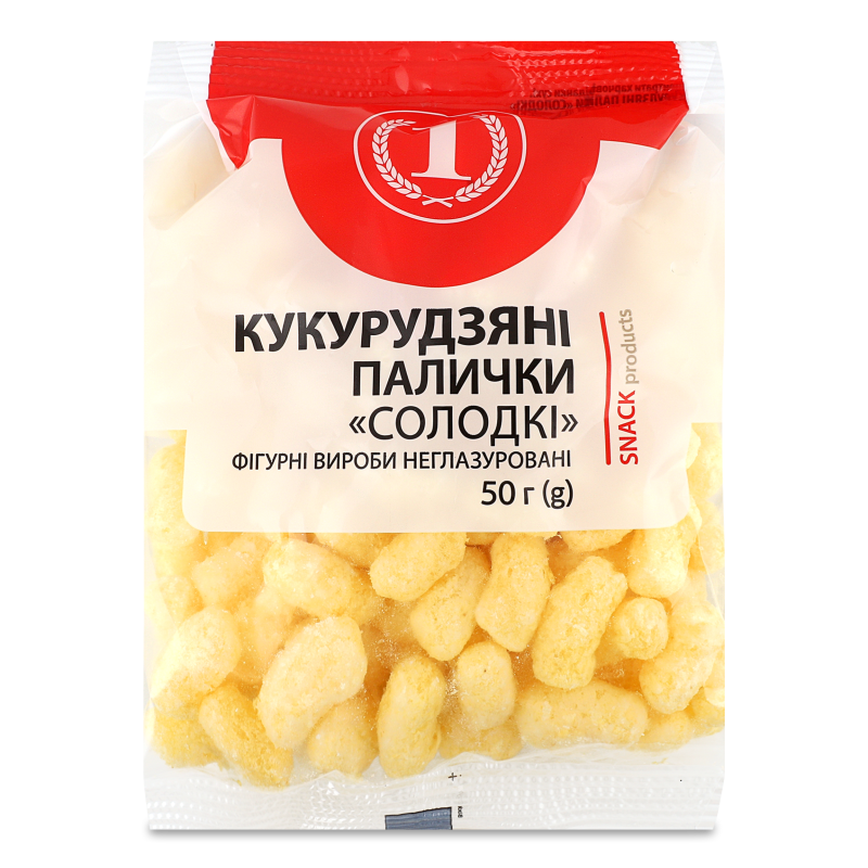 Вироби кукурудзяні фігурні Солодкі неглазуровані 50г ТМ “1”