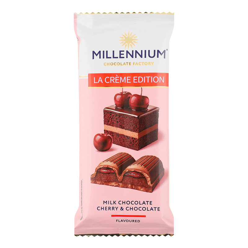 Шоколад молочний з кремовою та вишневою начинками La creme edition
