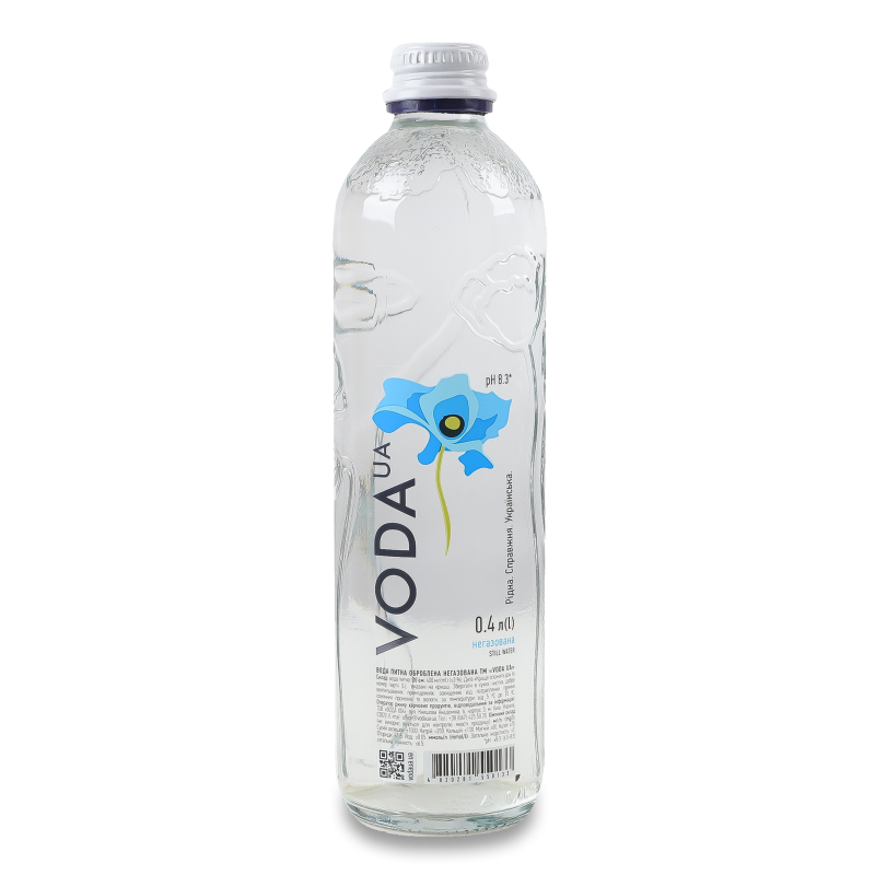 Вода питна Рідна Справжня Українська негазована 0,4л скло Voda UA