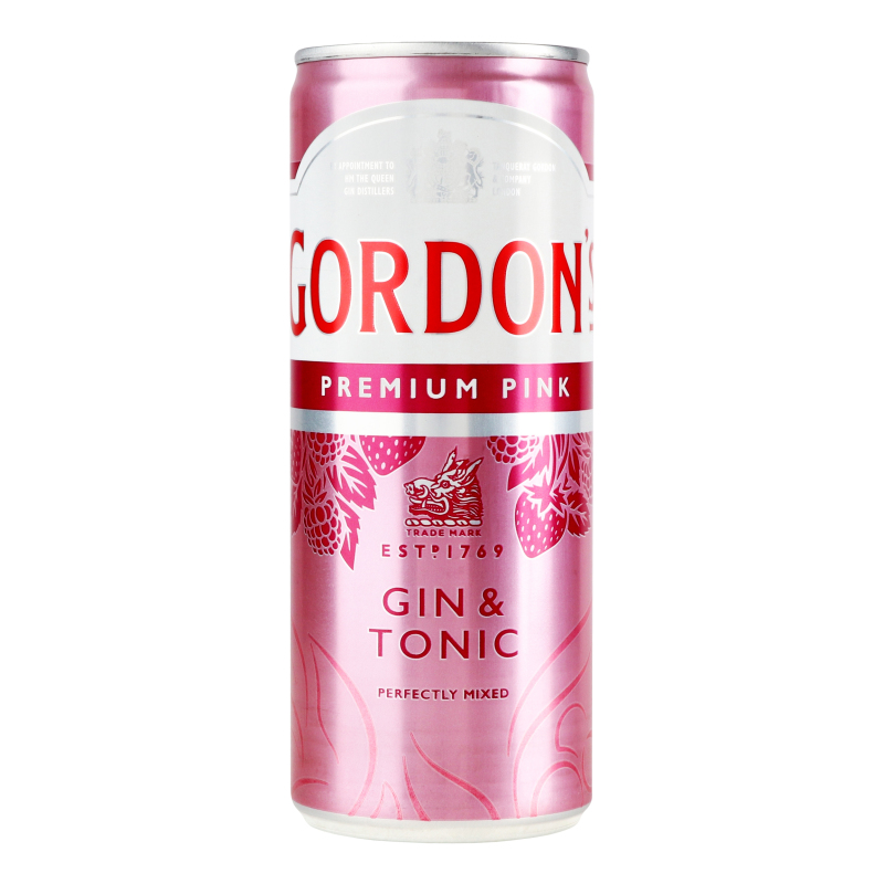 Напиток слабоалкогольный 0.25л 6.4% газированный Pink Gin&Tonic Gordon ...