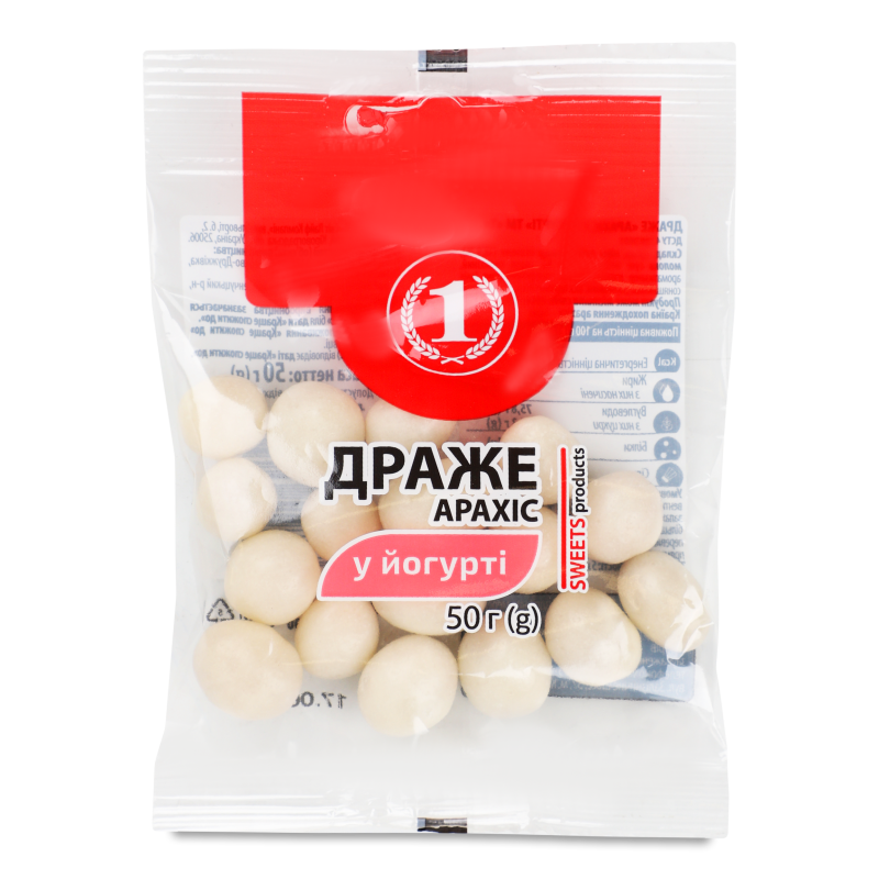 Драже Арахіс в йогурті 50г ТМ “1”