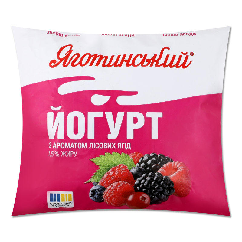Йогурт питний з ароматом лісових ягід 1,5% 400г п/е Яготинський