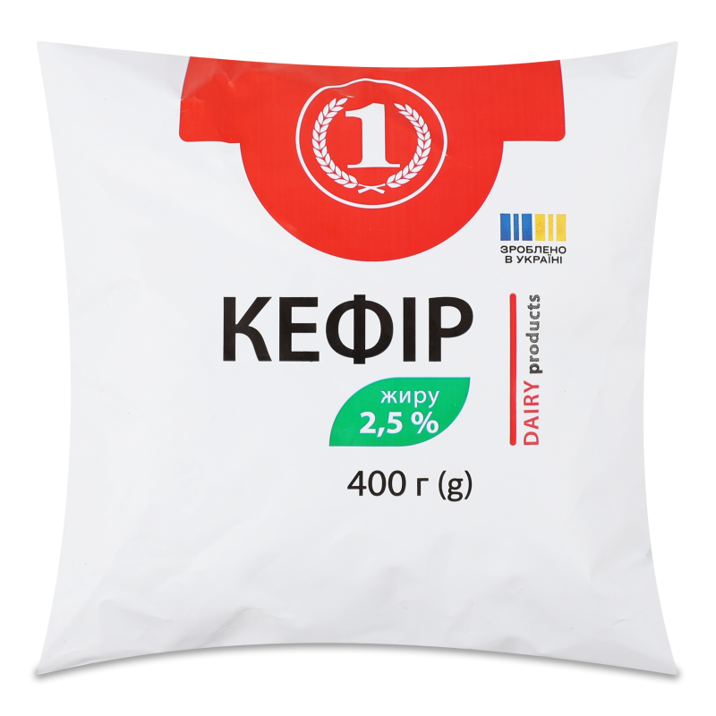 Кефір 2,5%  400г п/е ТМ “1”