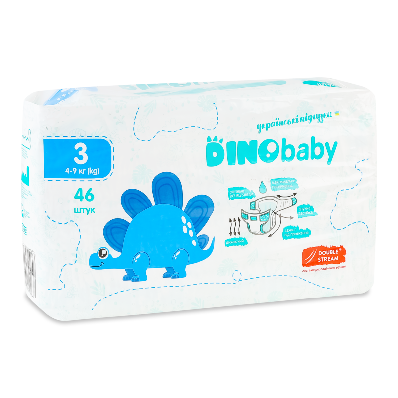 Підгузки 3 4-9кг 46шт DinoBaby