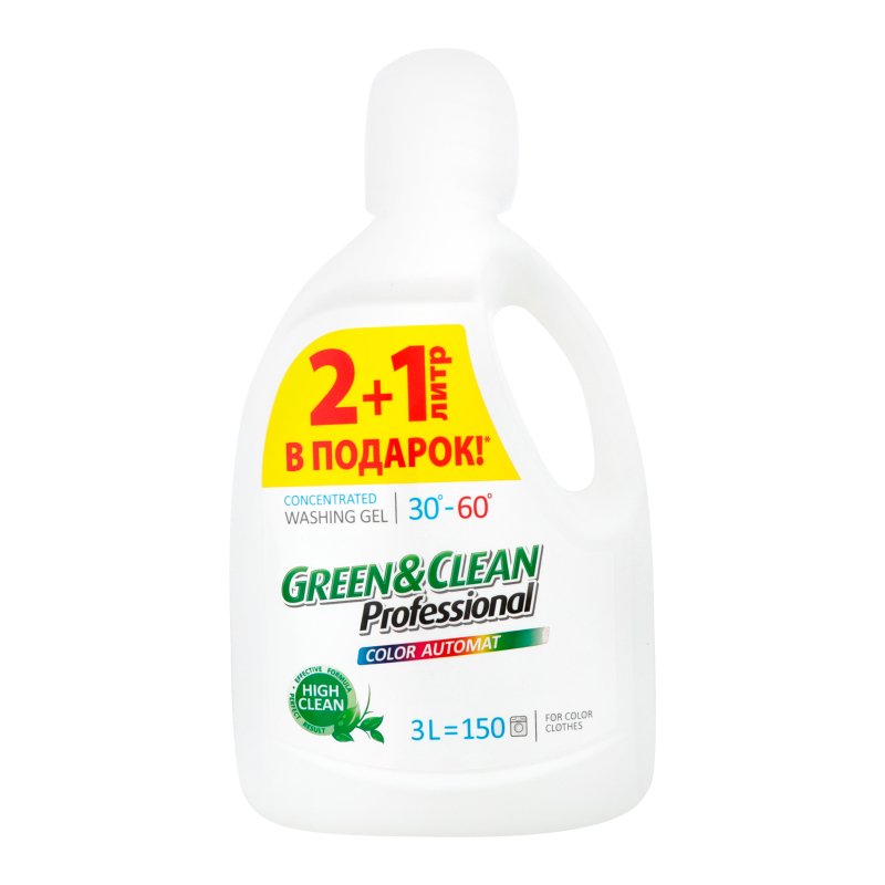 Гель для прання кольорової білизни automat Green&Clean Professional 3л ...