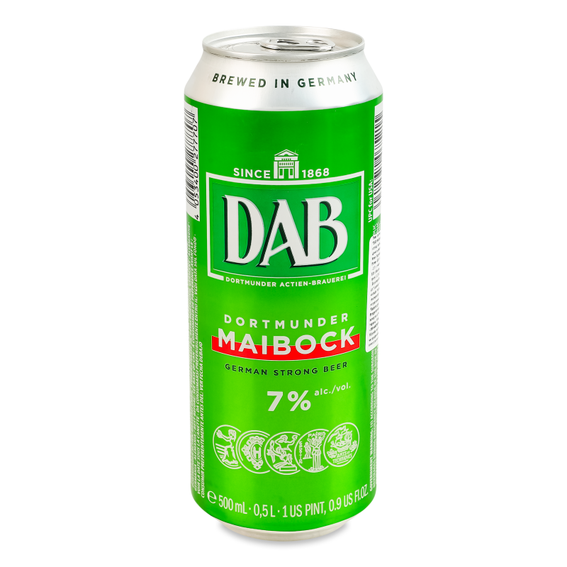 Пиво Мейбок світле фільтроване 7% 0,5л ж/б Даб