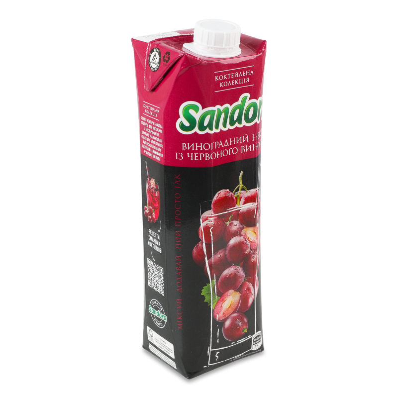Нектар Коктейльна колекція виноградний з червоного винограду 950мл призма Sandora