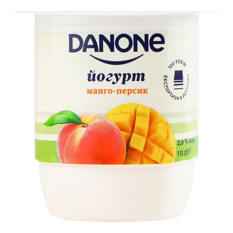 Йогурт 2% Манго-персик Danone ст