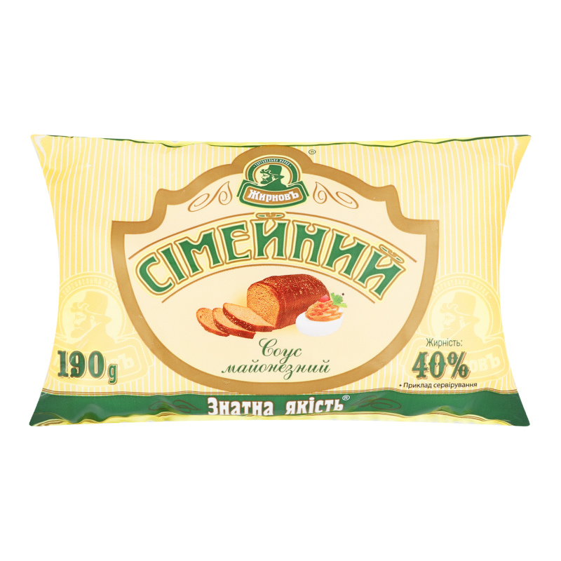 Соус майонезный 40% Семейный Жирновъ м/у 190г Жирновъ(14820062643136 ...