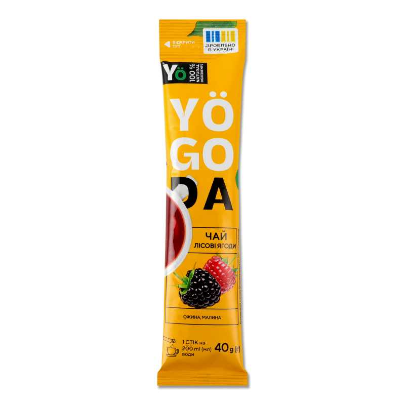 Концентрат напою б/а Чай Лісові ягоди 40г стік Yogoda
