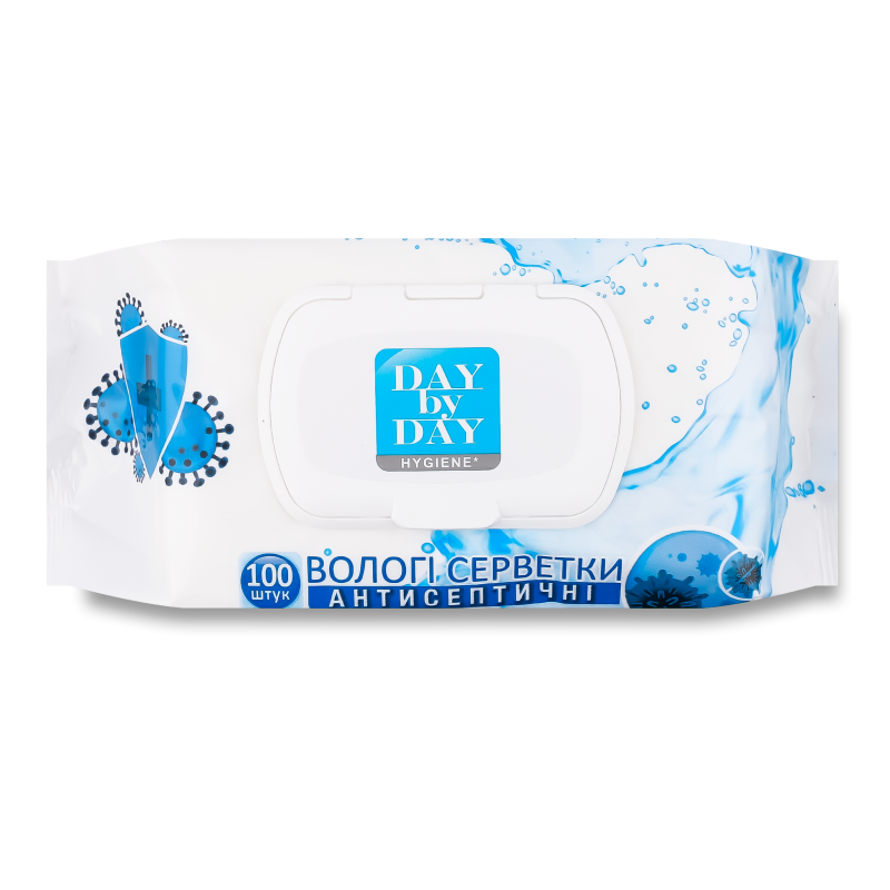Серветки вологі Антисептичні 100шт Day by Day