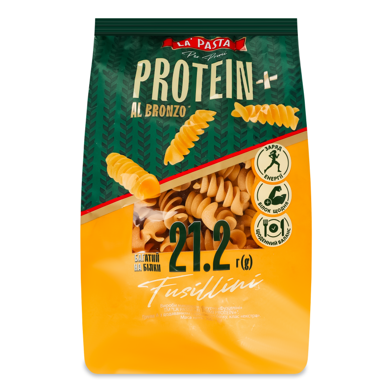 Вироби макаронні Fusillini Protein+ 300г La’Pasta Per Primi